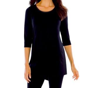 Soma Soft and Comfy‎ Jersey 3/4 Sleeve Split Hem Tunic Large